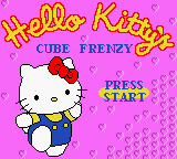 Hello Kitty's Cube Frenzy title screen for GameBoy Color